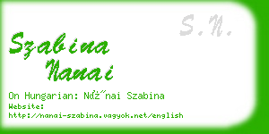 szabina nanai business card